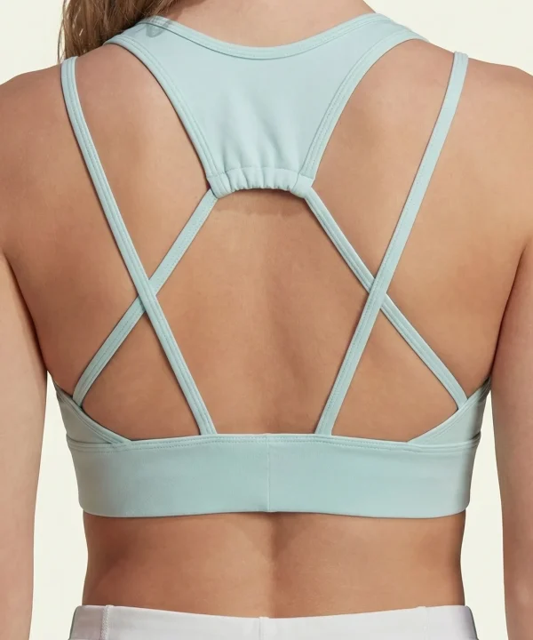 adidas light blue sports bra