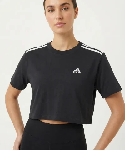 Adidas Hyperglam Cropped Shirt - חולצה טופ אדידס שחורה