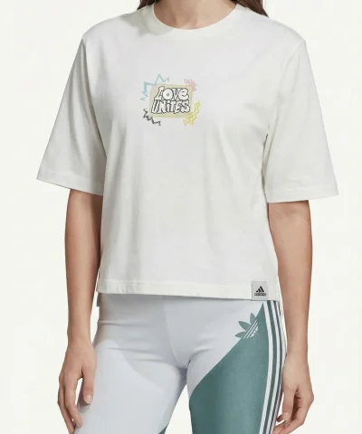 adidas white women shirt