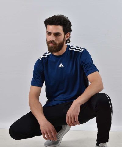 adidas men blue sport t-shirt