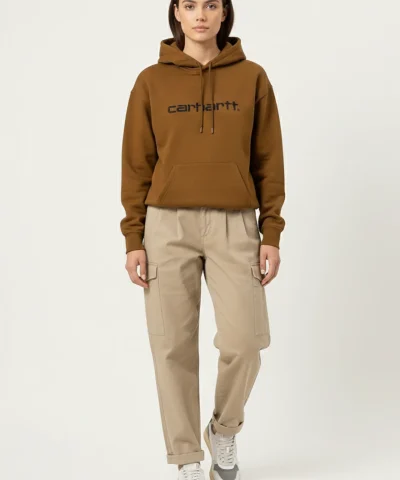 carhartt wip women brown hoodie