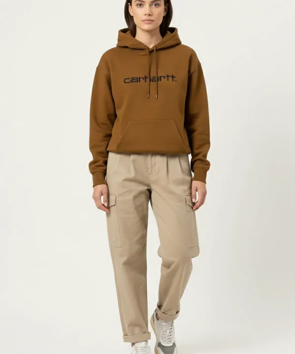 carhartt wip women brown hoodie