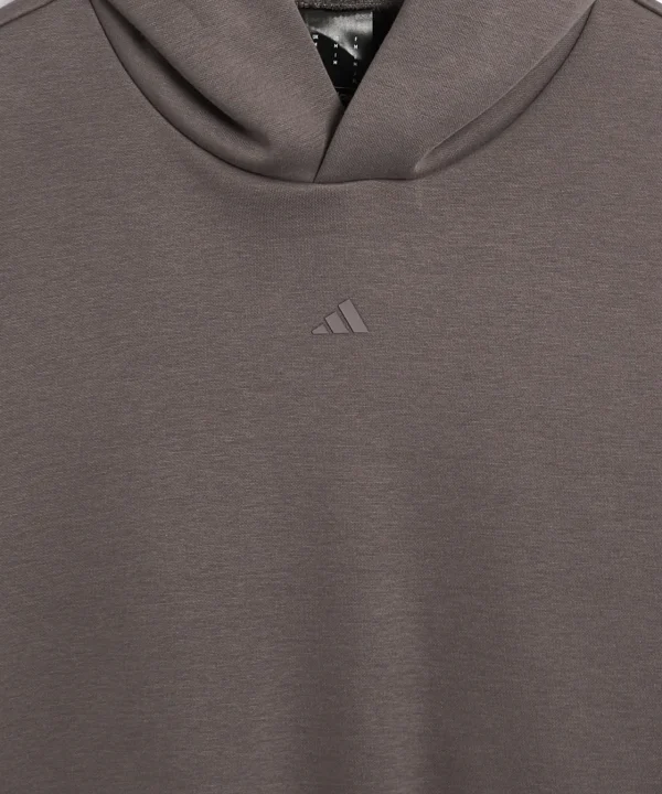 adidas mini logo brown hoodie