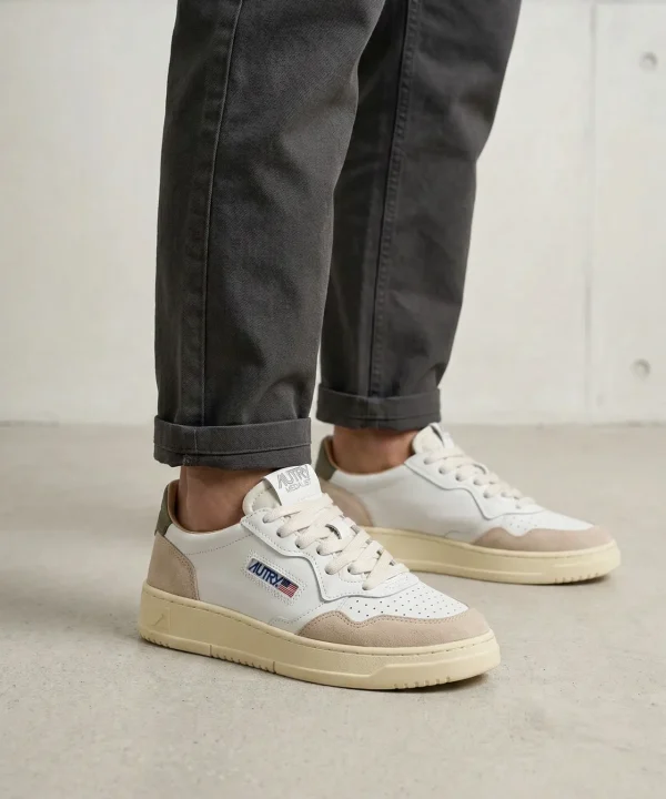 autry medalist low beige olive green