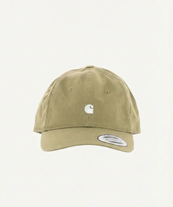 carahrtt wip madison logo cap leather white