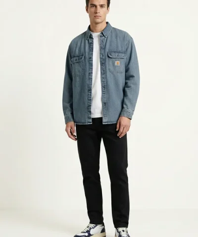 carhartt wip blue jeans jacket