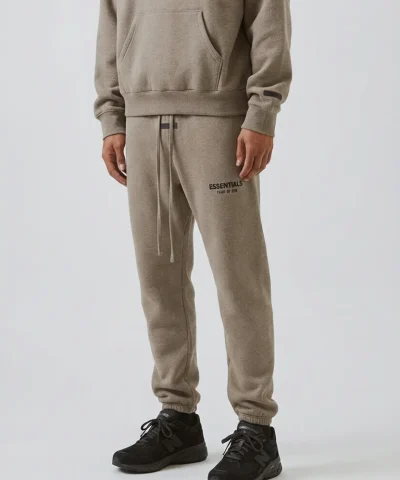 fear of god essentials brown sweatpants