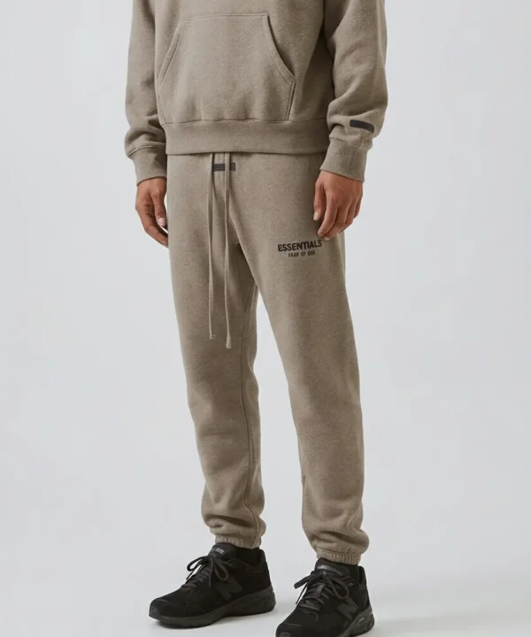 fear of god essentials brown sweatpants