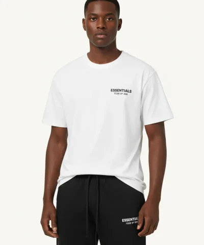 fear of god essentials white shirt
