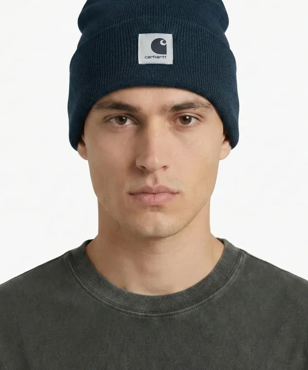 carhartt wip men dark blue beanie hat