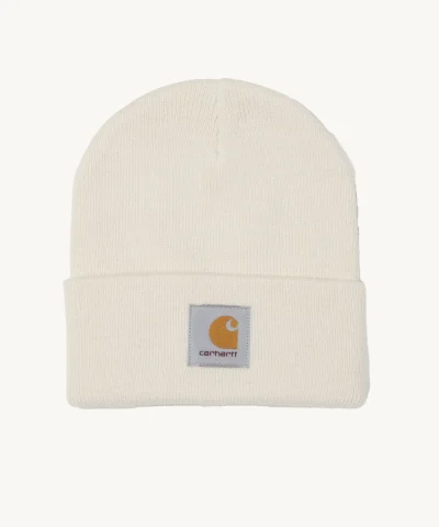 carhartt wip short watch white beanie