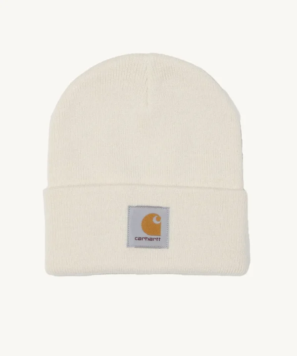carhartt wip short watch white beanie