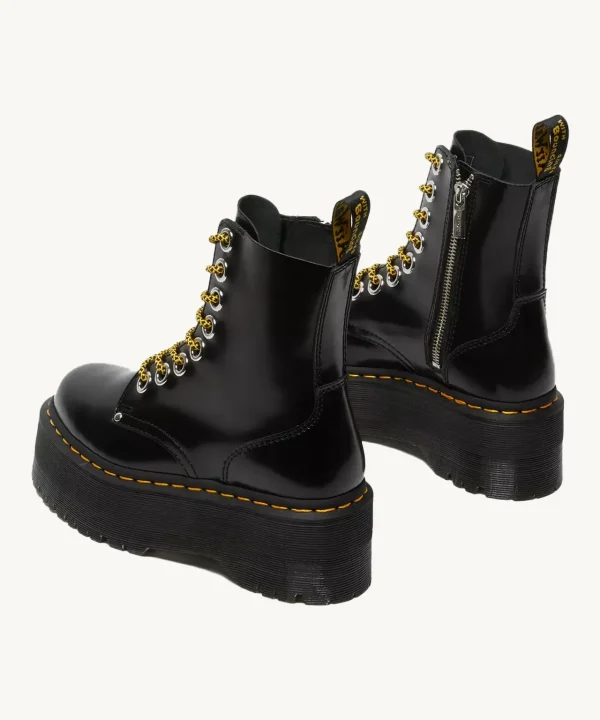 dr martens leather black boots
