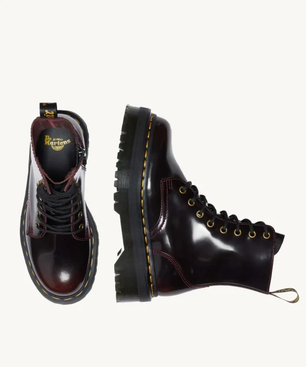 dr martens cherry red platform boots