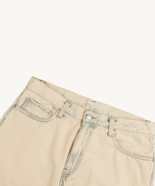carhartt wip beige short jeans